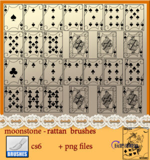 扑克牌图形Photoshop笔刷素材下载-玩吧资源站