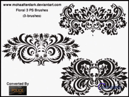 漂亮精美大气的富贵印花花纹PS笔刷下载-玩吧资源站