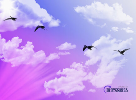 天空中的白云、光照效果Photoshop笔刷下载-玩吧资源站