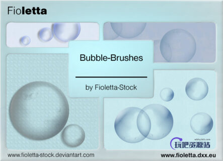 泡泡、气泡、水泡、泡沫效果PS笔刷素材下载-玩吧资源站