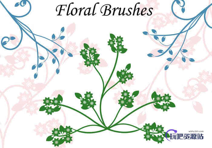 艺术植物花纹图案Photoshop印花笔刷下载