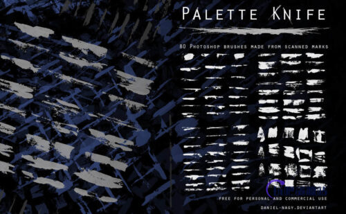 80种油漆刷子、画笔痕迹Photoshop笔刷下载-玩吧资源站