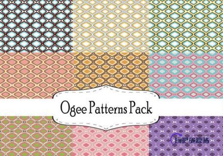 11种复古简朴的填充图案Photoshop底纹素材下载-玩吧资源站