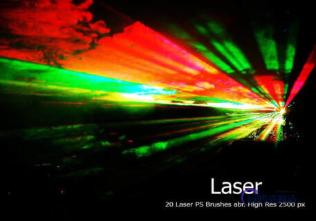 20种激光、镭射灯光舞台效果Photoshop光线笔刷-玩吧资源站