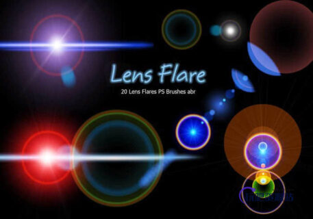 20种镜头耀斑、光晕特效Photoshop光影笔刷-玩吧资源站