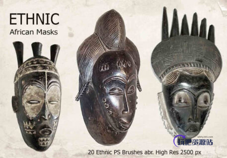 20种图腾、部落雕像素材Photoshop笔刷下载-玩吧资源站