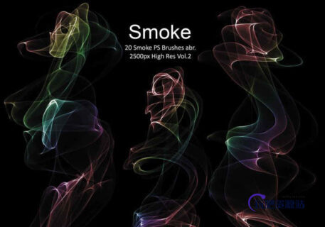 20种烟雾袅袅、香烟烟雾效果PS笔刷下载-玩吧资源站
