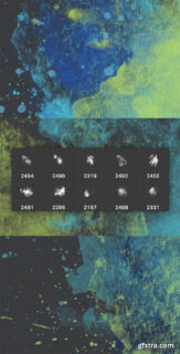 水彩、油墨痕迹墨点PS笔刷素材免费下载-玩吧资源站