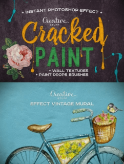 高级复古式油漆效果PS笔刷素材-玩吧资源站