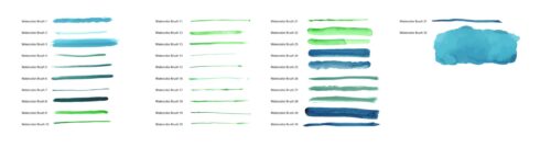 32种水彩、水笔、水墨划痕效果Photoshop笔刷素材下载-玩吧资源站