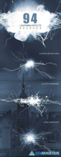 94种超级闪电特效Photoshop笔刷素材下载-玩吧资源站