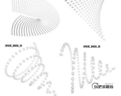 抽象球体阵列PS笔刷素材下载-玩吧资源站