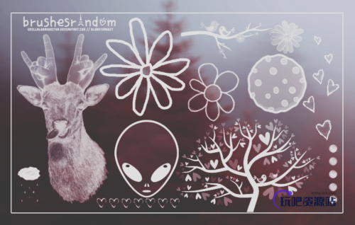 小清新、文艺逼Photoshop美图元素笔刷-玩吧资源站