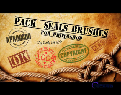 英文徽章、标记、印记、盖章PS笔刷下载-玩吧资源站