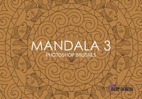 部落宗教纹饰图案Photoshop曼荼罗印记笔刷-玩吧资源站