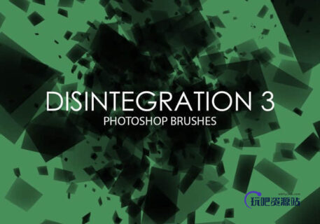 15个高质量衰变、碎片解体效果Photoshop笔刷下载-玩吧资源站