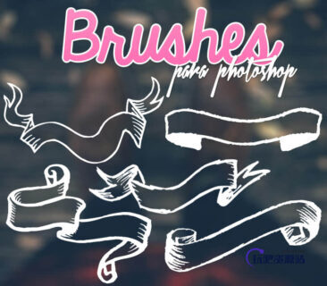 手绘涂鸦横幅、标题栏Photoshop笔刷下载-玩吧资源站