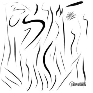 手绘涂鸦线体、各种绘画笔触Photoshop画笔笔刷-玩吧资源站