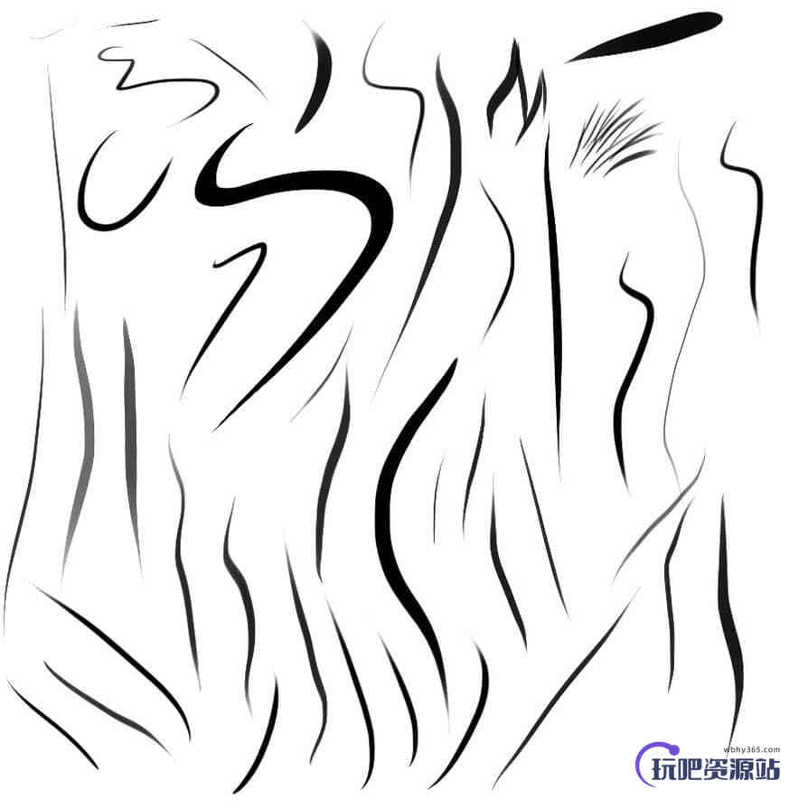 手绘涂鸦线体、各种绘画笔触Photoshop画笔笔刷