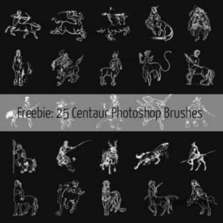 25个半人马图案Photoshop印记笔刷-玩吧资源站