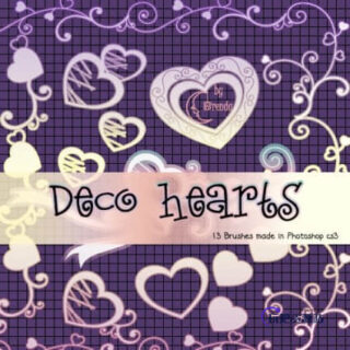 艺术爱心花纹饰品PS恋爱笔刷-玩吧资源站