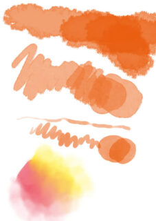 超清水彩涂抹痕迹、水墨笔触Photoshop笔刷素材-玩吧资源站