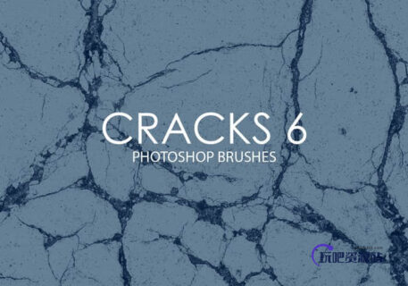 地面开裂纹理、土地干涸、泥土干旱效果Photoshop笔刷素材-玩吧资源站