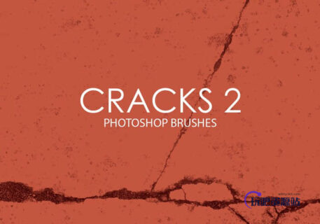 2500+分辨率的墙缝开裂、土地干涸裂缝Photoshop笔刷素材-玩吧资源站