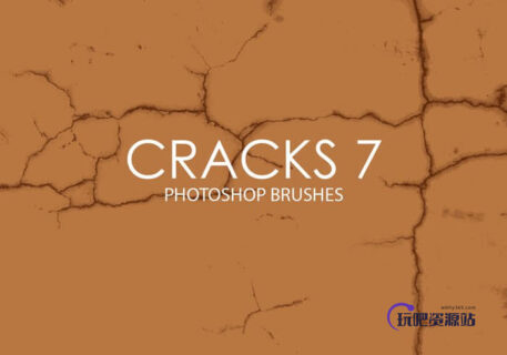 15个高质量的裂缝、细缝、干旱土地表面纹理Photoshop笔刷素材下载-玩吧资源站