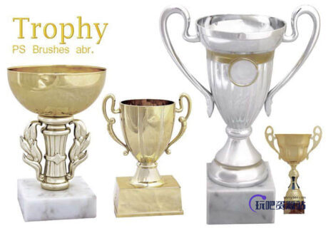 冠军奖杯、金杯Photoshop胜利笔刷-玩吧资源站
