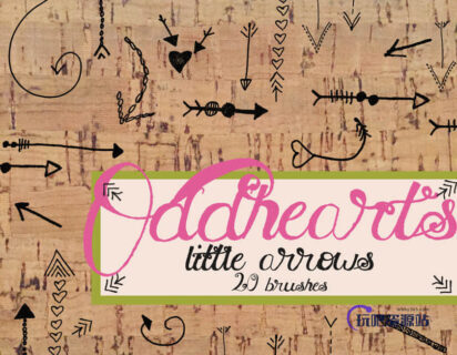 随意童趣涂鸦箭头、卡哇伊标记符号PS笔刷免费下载-玩吧资源站