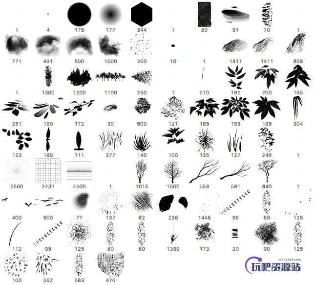 84种CG数字艺术绘画创作PS笔刷下载