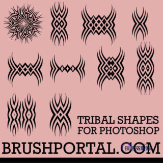 酷炫不良少年刺青、纹饰Photoshop装饰笔刷-玩吧资源站