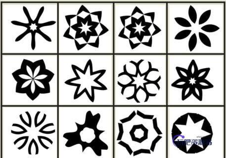 12个免费的星型、菱形形状Photoshop CS2自定义形状素材 .csh 下载-玩吧资源站