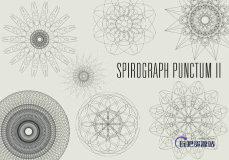 奇妙手绘线条花纹、科学图形photoshop自定义形状素材 .csh 下载-玩吧资源站