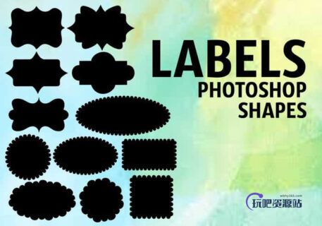 标签图形photoshop自定义形状素材 .csh 下载-玩吧资源站