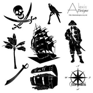 海盗元素图形photoshop自定义形状素材-玩吧资源站