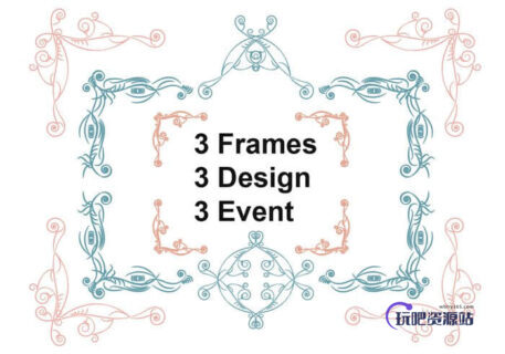 漂亮的自定义植物花纹图案PS形状素材 .csh 下载-玩吧资源站