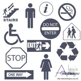 常用公共标志图形Photoshop自定义形状素材下载-玩吧资源站