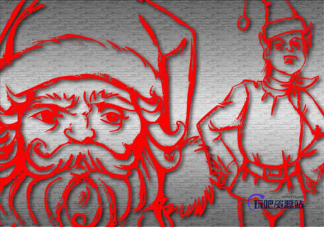 圣诞节老公公与精灵Photoshop自定义形状素材下载-玩吧资源站