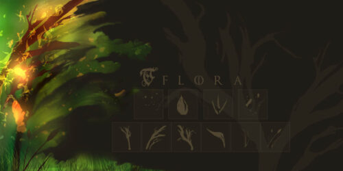 树叶、树木元素Photoshop笔刷素材-玩吧资源站