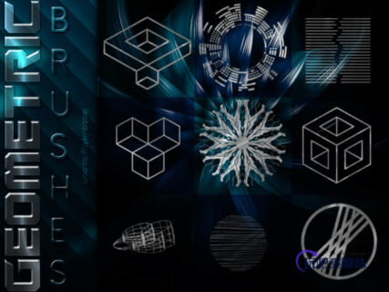 几种几何图形组合图案PS笔刷包素材-玩吧资源站