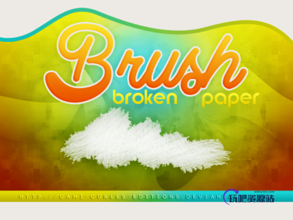 残破的纸张纹理PS素材下载-玩吧资源站