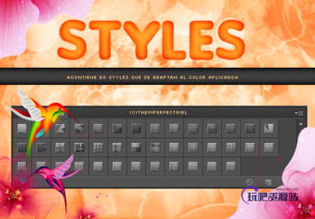 新风尚Photoshop图层样式素材下载-玩吧资源站
