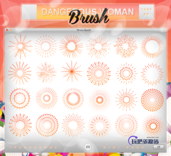 烟火爆炸式效果花纹图案PS笔刷素材下载-玩吧资源站