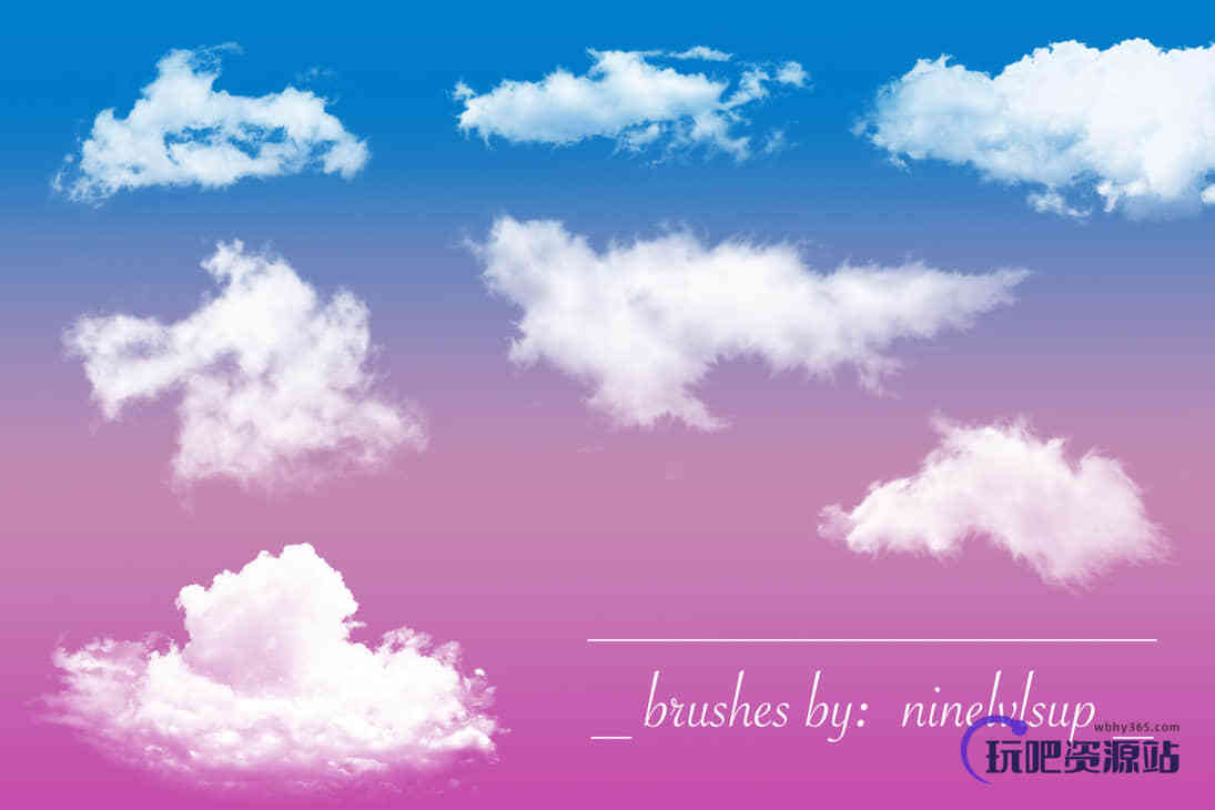 真实高空白云效果Photoshop云层笔刷下载