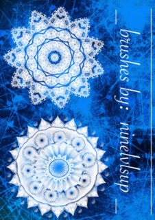 高贵冷艳的曼荼罗花纹图案PS纹饰笔刷-玩吧资源站