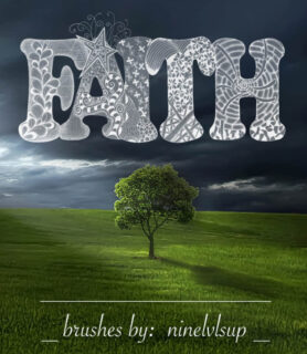 艺术英文字体样式PS笔刷素材-玩吧资源站