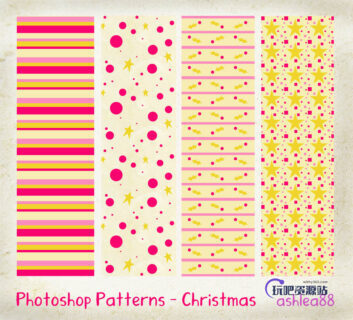 欢乐圣诞节可爱卡通装饰背景PS填充素材下载-玩吧资源站