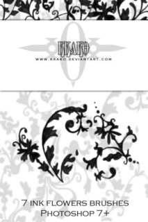 欧式贵族式植物藤蔓花纹图案PS笔刷素材下载-玩吧资源站